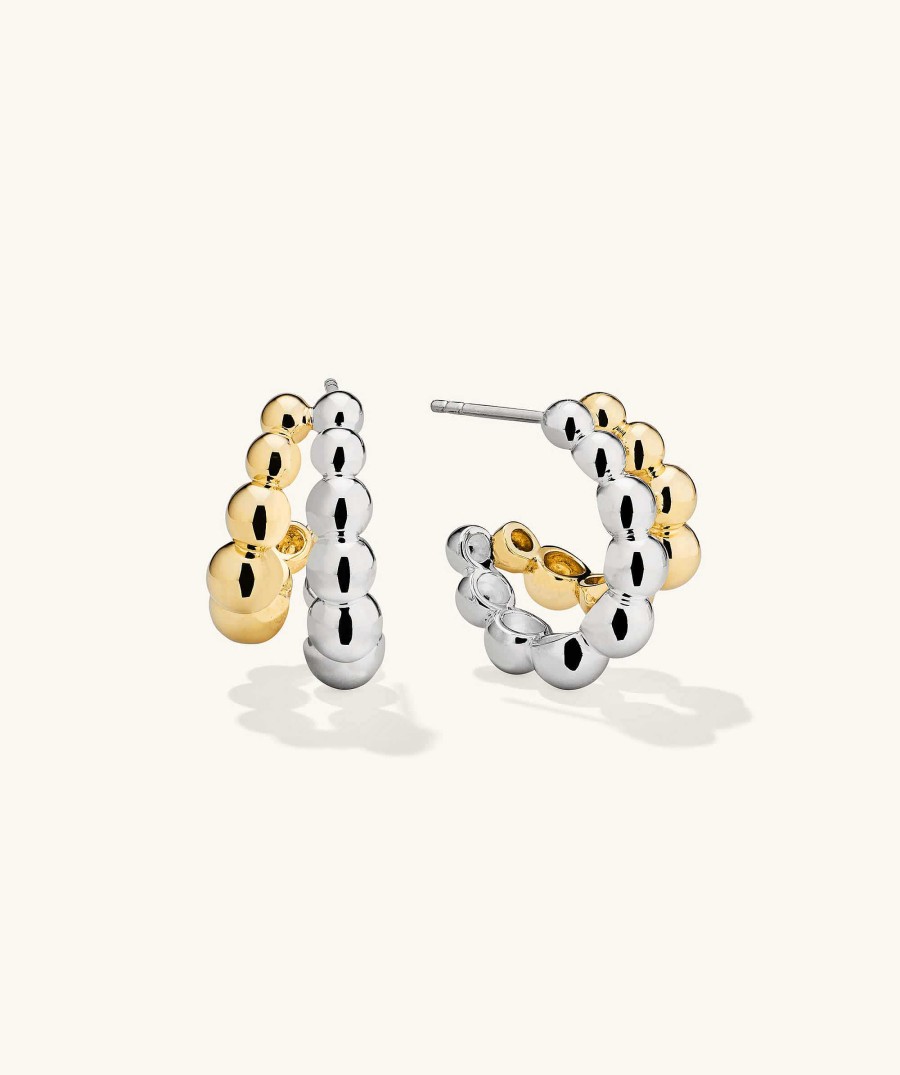 Earrings | Mejuri Bubble Sphere Mixed Duo Hoops