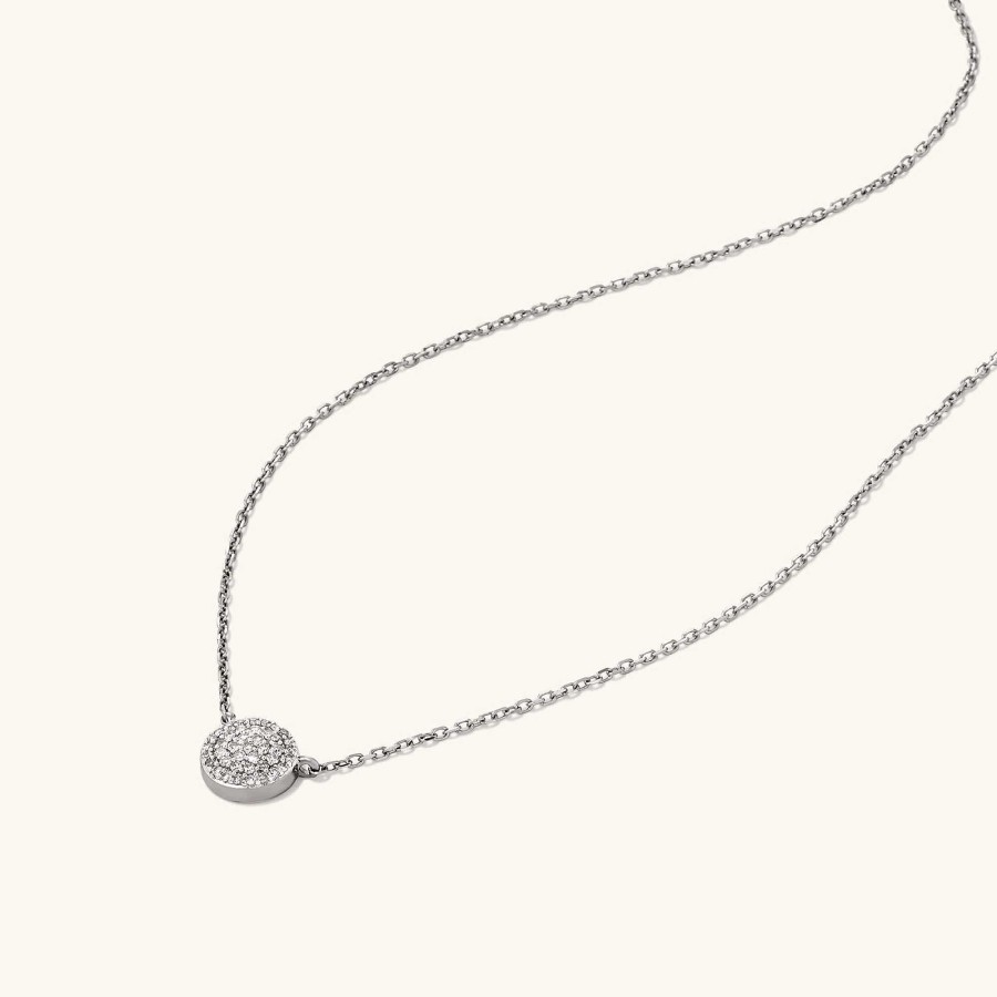 Necklaces | Mejuri Large Pav Diamond Round Necklace