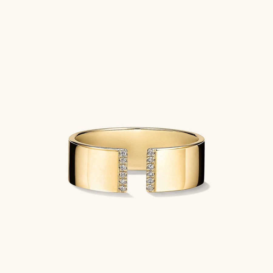 Rings | Mejuri Beam Pav Diamond Open Cigar Band