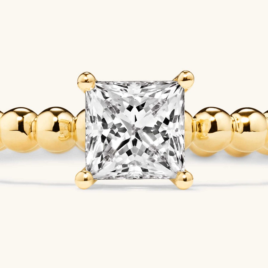 Rings | Mejuri Princess Cut Diamond Bold Beaded Ring