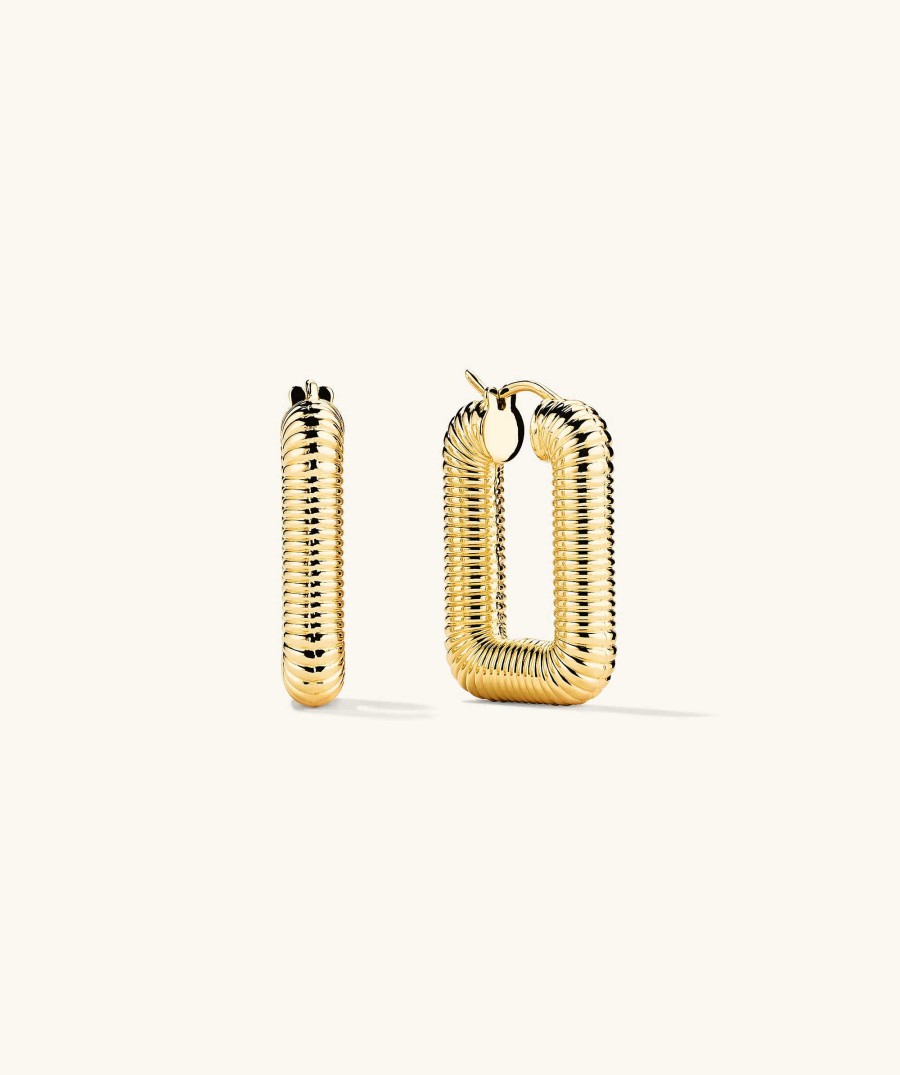 Earrings | Mejuri Ribbed Oversized Hoops