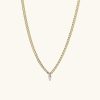 Necklaces | Mejuri Pear Diamond Curb Chain Necklace