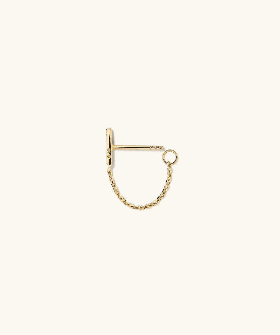 Earrings | Mejuri Single Bar Chain Stud