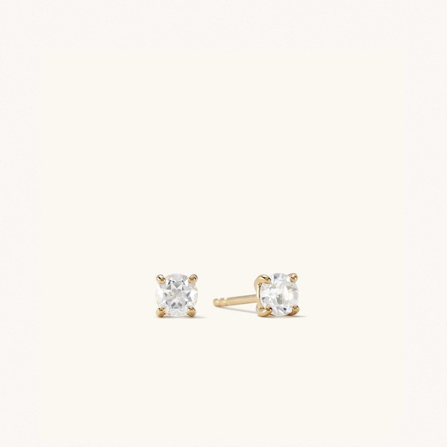 Earrings | Mejuri Round Topaz Studs