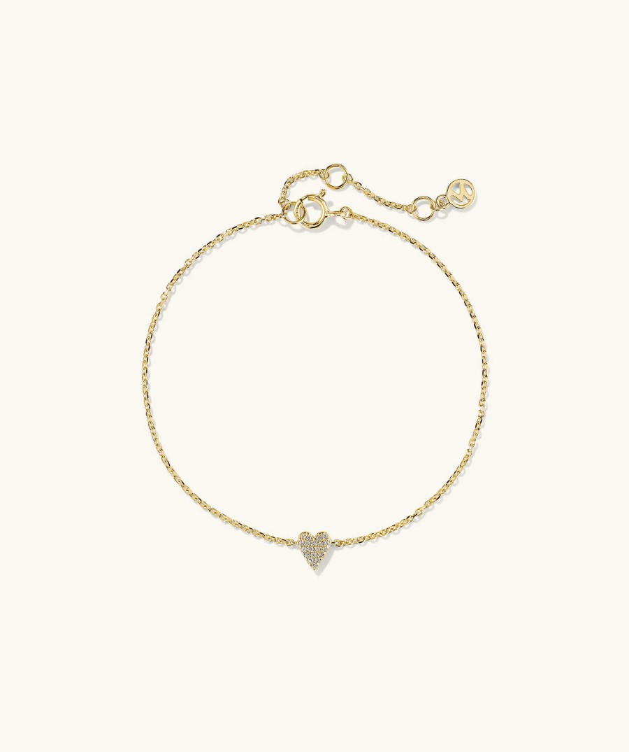 Bracelets | Mejuri Mini Heart Pav Diamond Bracelet