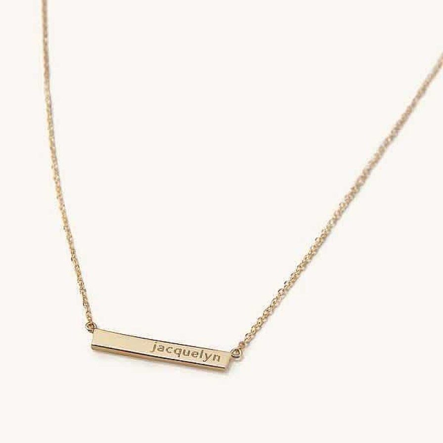 Necklaces | Mejuri Horizontal Engravable Bar Necklace