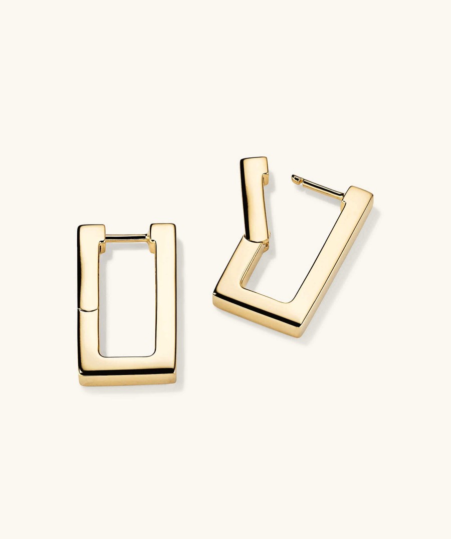 Earrings | Mejuri Block Large Hoops