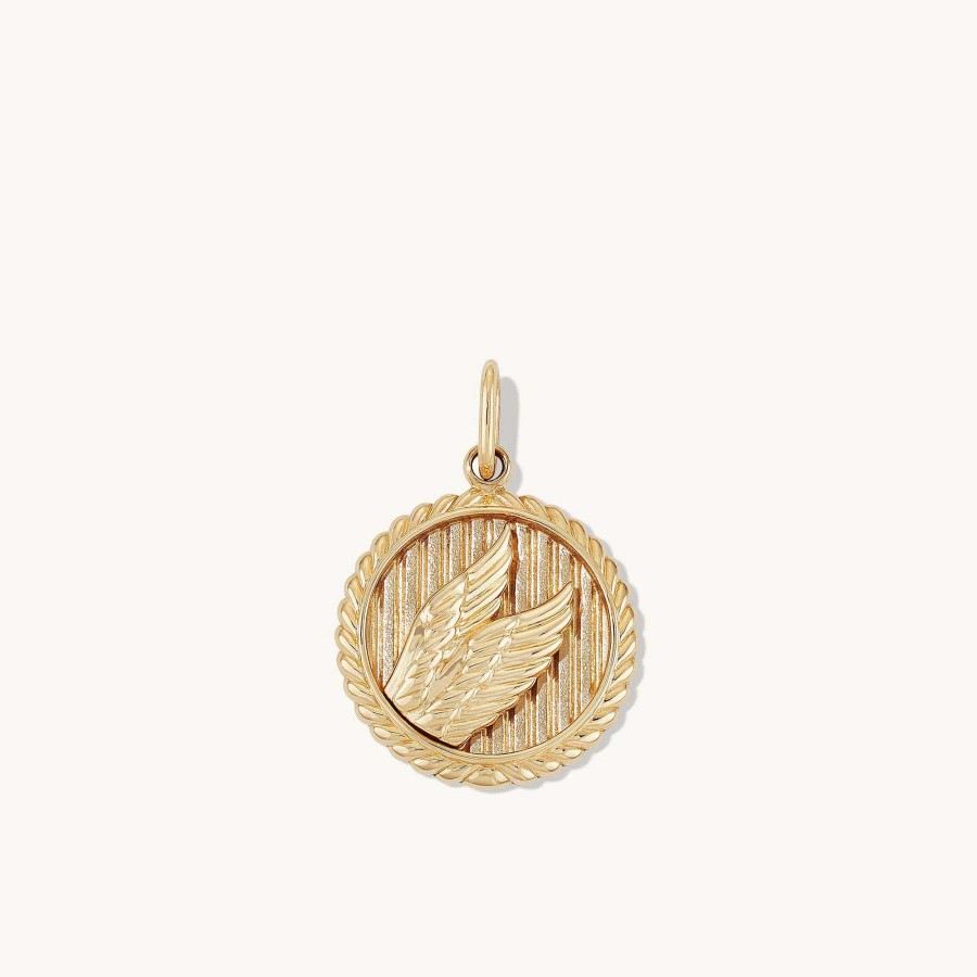 Necklaces | Mejuri Victory: Winged Coin Charm Pendant