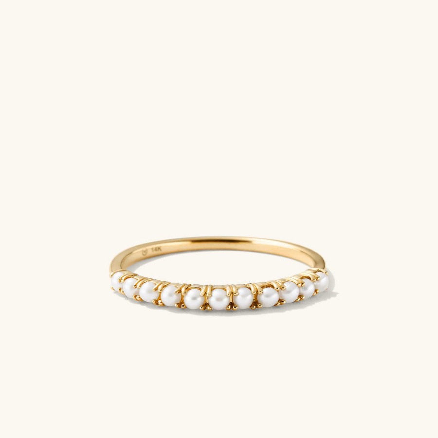 Rings | Mejuri Pearl Half Eternity Ring