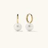 Earrings | Mejuri Large Pearl Huggies