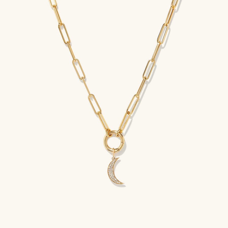 Necklaces | Mejuri Pav Diamond Moon Charm