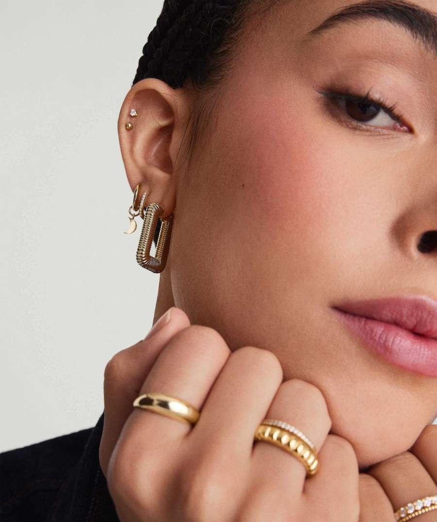 Earrings | Mejuri Ribbed Oversized Hoops