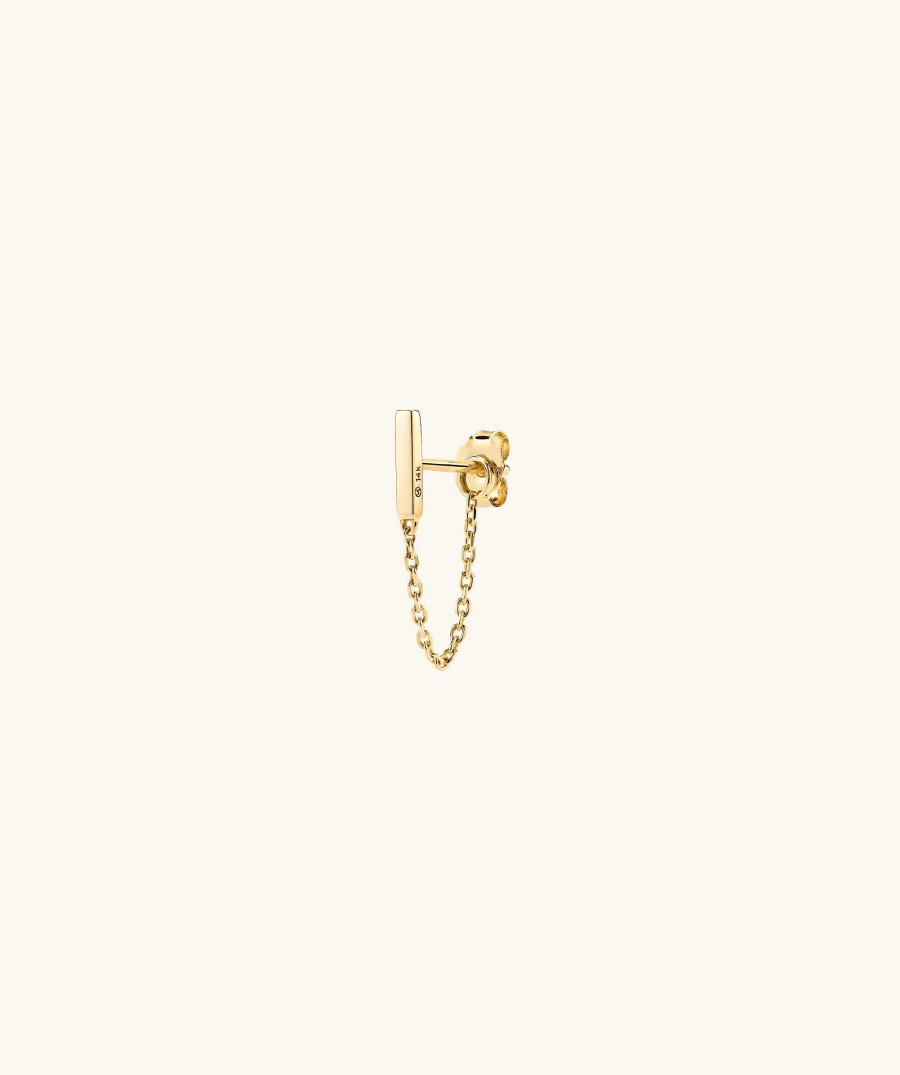 Earrings | Mejuri Single Bar Chain Stud