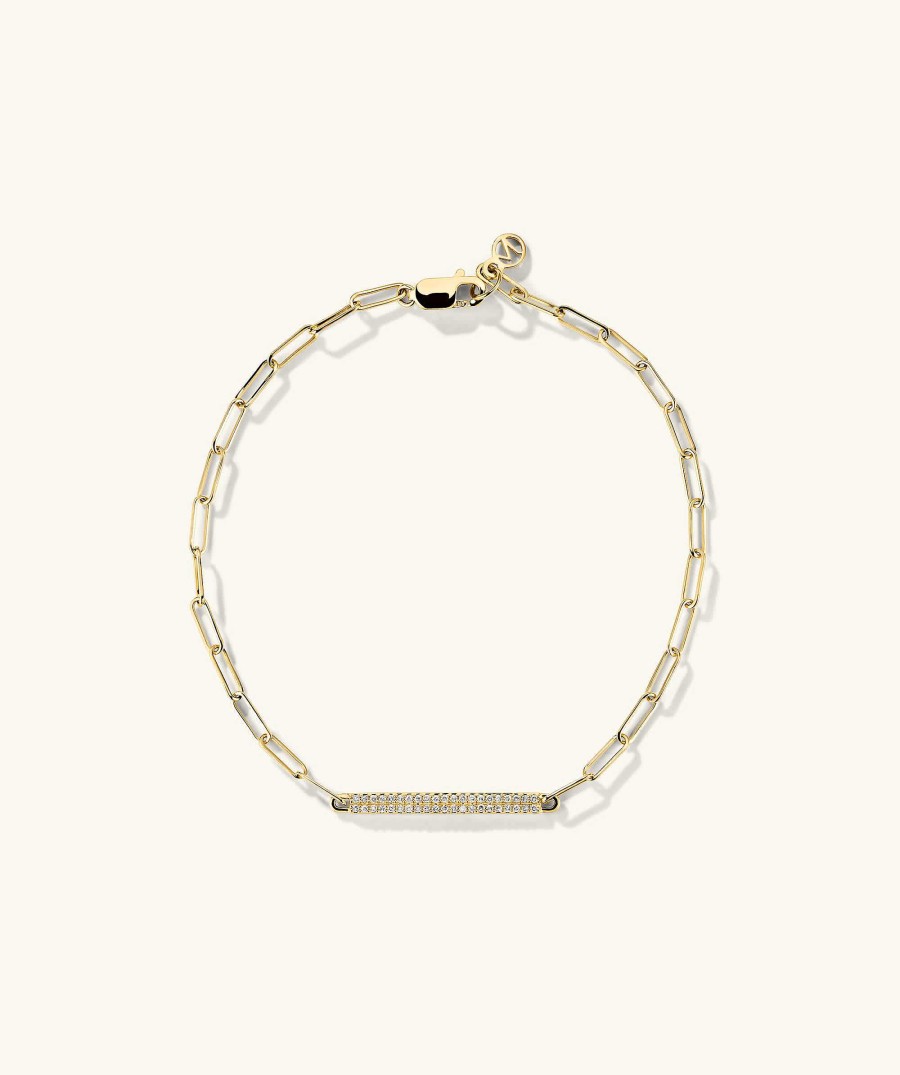 Bracelets | Mejuri Boyfriend Bold Pav Diamond Bar Bracelet